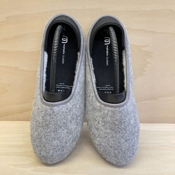Mahabis Classic Mens Wool Slip On Slippers Gray Size M 9.5  display picture 2